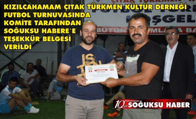 HABER SİTEMİZE TEŞEKKÜR BELGESİ