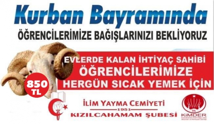 KURBAN BAĞIŞLARINIZI BEKLİYORUZ