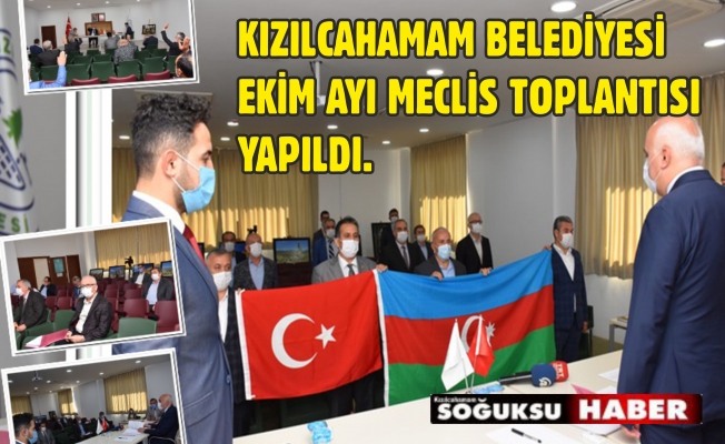 EKİM AYI MECLİSİNDE AZERBAYCAN BAYRAĞI AÇILDI