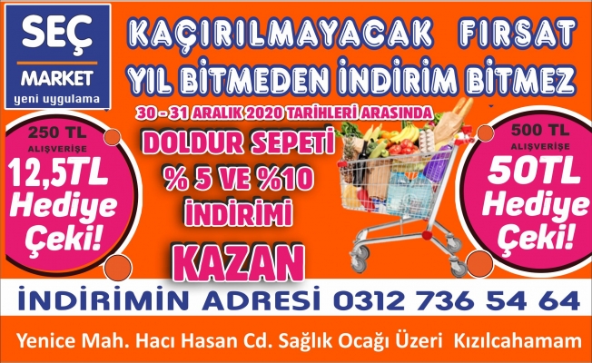 SEÇ MARKET HEDİYE ÇEKİ DAĞITIYOR