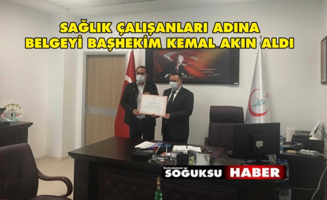 SAĞLIK ÇALIŞANLARINA VALİ ŞAHİNDEN TEŞEKKÜR BELGESİ