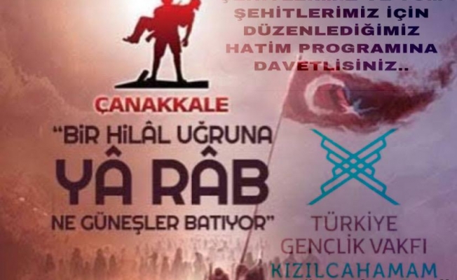 ŞEHİTLERİMİZİ İÇİN HATİM PROGRAMI