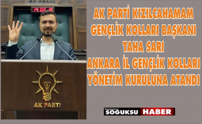 TAHA SARI İL GENÇLİK KOLLARI YÖNETİM KURULU ÜYESİ OLDU