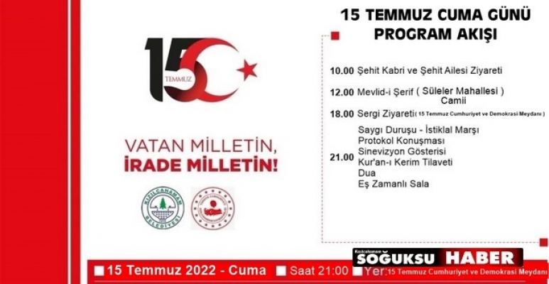 15 TEMMUZ ANMA ETKİNLİKLERİ DÜZENLENECEK