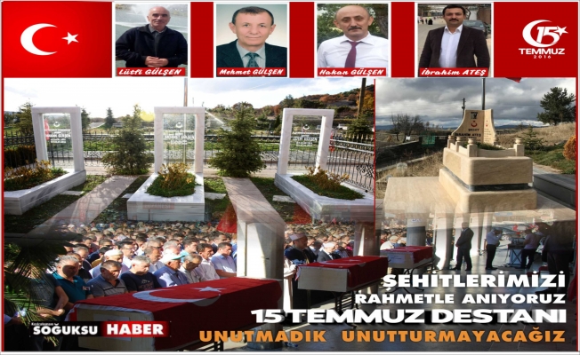 15 TEMMUZ DEMOKRASİ ŞEHİTLERİMİZİ SAYGIYLA VE RAHMETLE ANIYORUZ!