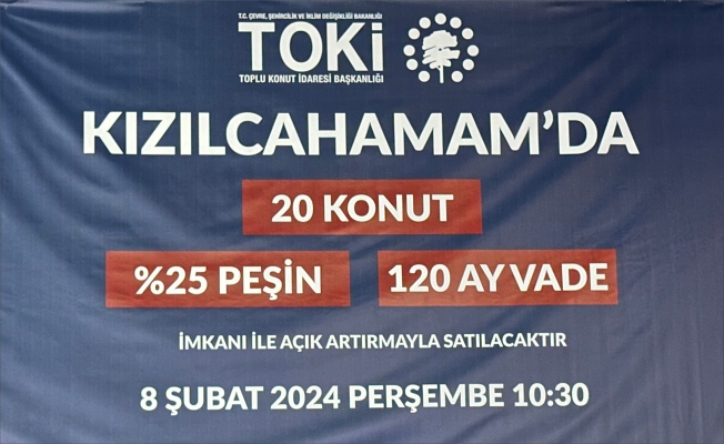 KIZILCAHAMAM'DA 20 KONUT SATIŞA SUNULACAK