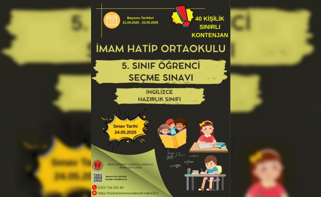 İHO 4.SINIFLARA YÖNELİK SINAV BAŞVURULARI BAŞLADI.