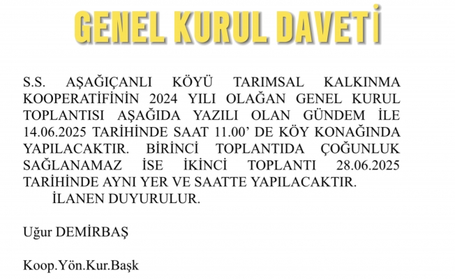 GENEL KURUL İLANI
