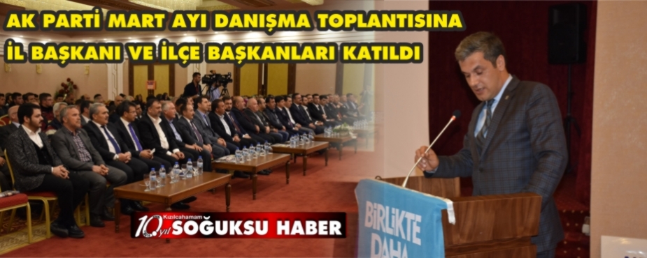 AK PARTİ MART AYI DANIŞMA TOPLANTISINA İL BAŞKANI VE İLÇE BAŞKANLARI KATILDI