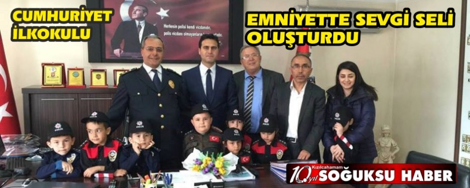 CUMHURİYET İLKOKULU EMNİYETTE SEVGİ SELİ OLUŞTURDU