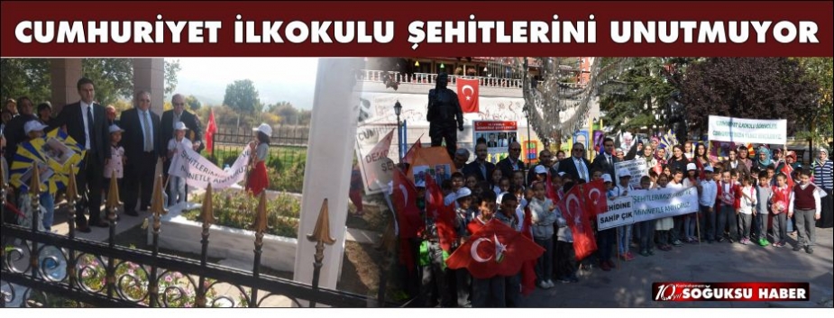 CUMHURİYET İLKOKULU ŞEHİTLERİNİ UNUTMUYOR