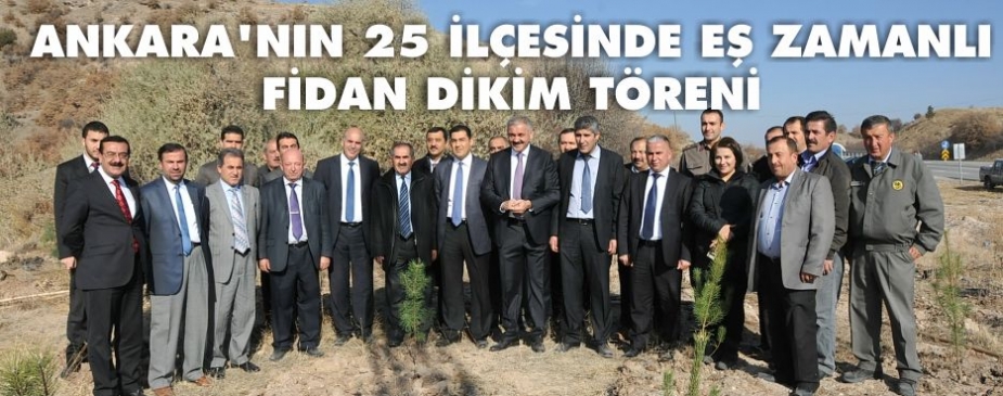 EŞ ZAMANLI FİDAN DİKİMİNE KIZILCAHAMAM'DA KATILDI