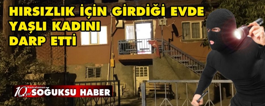 HIRSIZ GİRDİĞİ EVDE YAŞLI KADINI DARP ETTİ