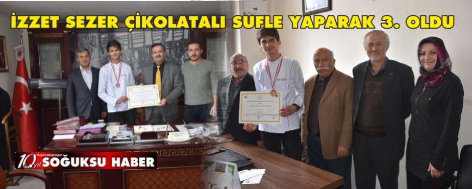 İZZET SEZER ÇİKOLATALI SUFLE YAPARAK 3. OLDU