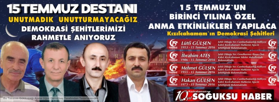  KIZILCAHAMAM'DA 15 TEMMUZ PROGRAMI 