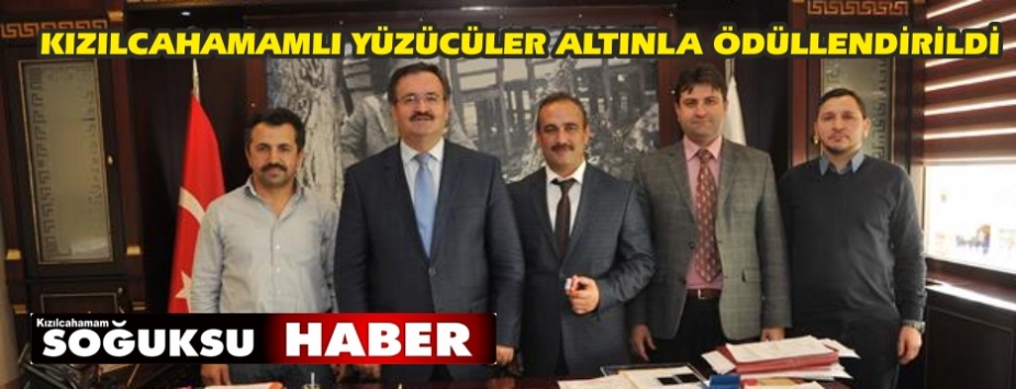 KIZILCAHAMAMLI YÜZÜCÜLER ALTINLA ÖDÜLLENDİRİLDİ