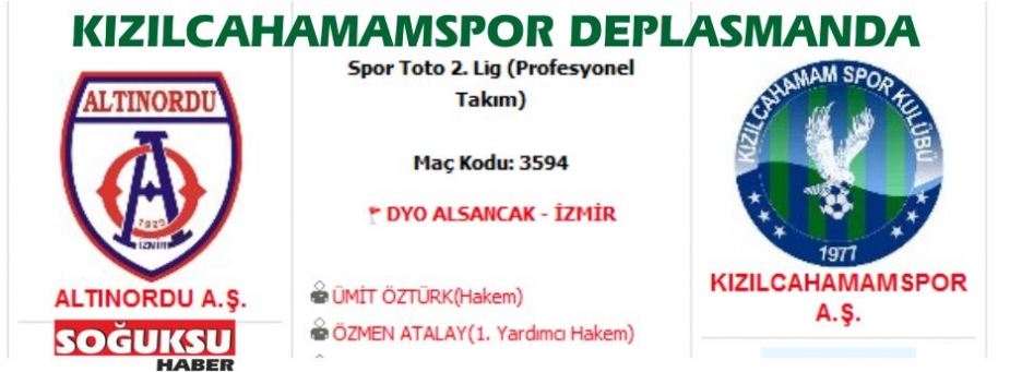 KIZILCAHAMAMSPOR ALTINORDU DEPLASMANINDA