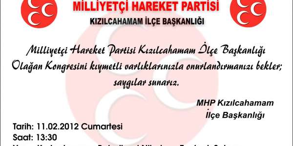 MHP'DEN BEKLENEN OLAĞAN GENEL KURUL