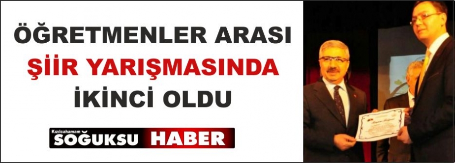 ÖĞRETMENLER ARASI ŞİİR YARIŞMASINDA İKİNCİ OLDU