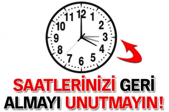 SAATLERİNİZİ AYARLAYIN