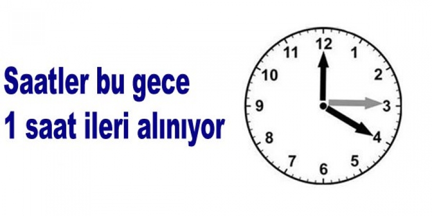 SAATLERİNİZİ İLERİ ALMAYI UNUTMAYIN
