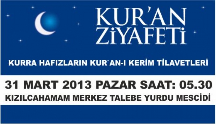 TALEBE YURDUNDAN KUR'AN-I KERİM ZİYAFETİ