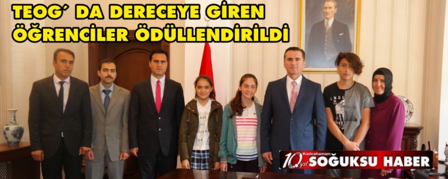  TEOG´ DA DERECEYE GİREN ÖĞRENCİLER ÖDÜLLENDİRİLDİ