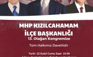 MHP KIZILCAHAMAM İLÇE KONGRESİNE DAVET