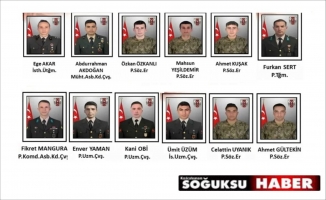 PENÇE KİLİT OPERASYONUNDA ŞEHİT OLAN  12 ŞEHİDİMİZİN İSİMLERİ BELLİ OLDU