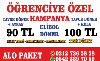 ELİBOL TAVUK DÖNER  VE ÇORBA'DAN ÖĞRENCİLERE BÜYÜK KAMPANYA!
