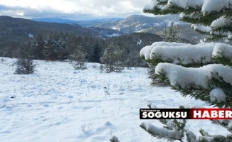 KIZILCAHAMAM'IN YÜKSEK KESİMLERİNDE KAR BEYAZA BÜRÜDÜ