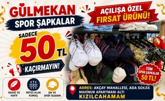 GÜL MEKANDA AÇILIŞA ÖZEL SPOR ŞAPKA FIRSATI