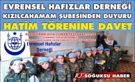 HATİM TÖRENİNE DAVET