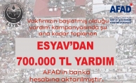 ESYAV'DAN DEPREM BÖLGESİNE 700.000 TL YARDIM