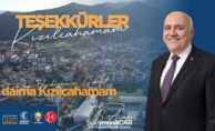 KIZILCAHAMAM BELEDİYE BAŞKANI SÜLEYMAN ACAR'DAN TEŞEKKÜR MESAJI