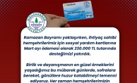 KIZILCAHAMAM BELEDİYE SOSYAL YARDIM KARTLARINA DESTEK ÖDEMESİ YAPTI