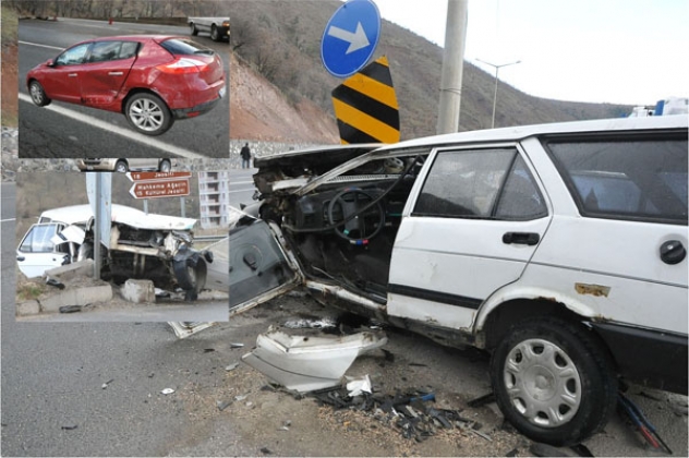 TRAFİK KAZASINDA ARAÇ HURDAYA DÖNDÜ